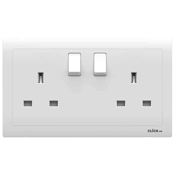 White Click Seera CPC036 double switched socket